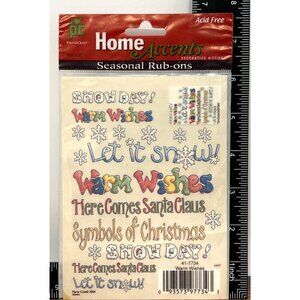 41-7734 WARM WISHES Provo Craft Winter Rub-on Transfer Stickers BY MARIE COLE